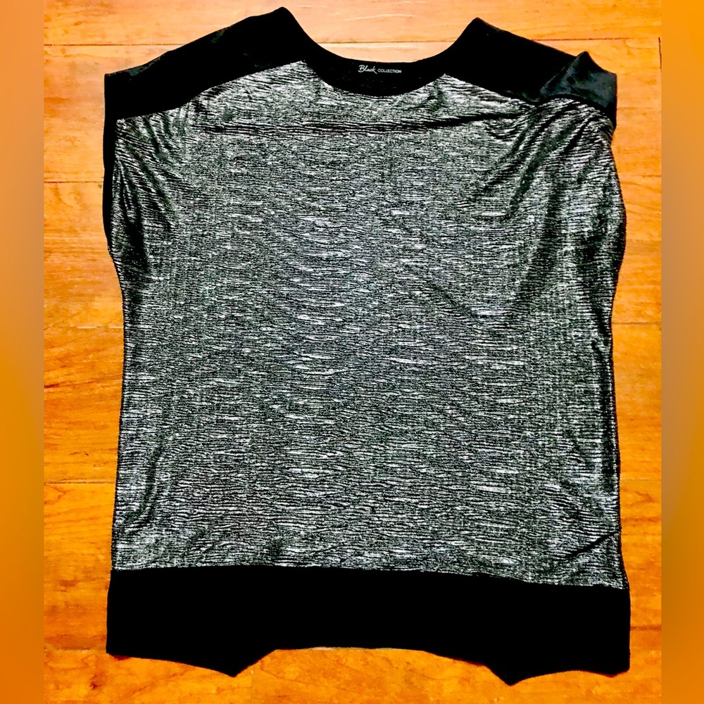 Black Collection silver & black cap sleeve top
